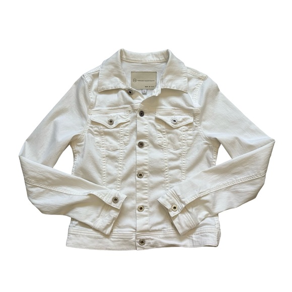 AG Adriana Goldschmied Robyn White Denim Jacket, Sz Lg - Picture 13 of 16